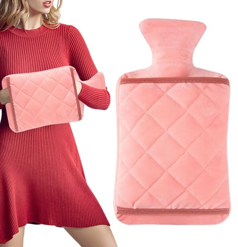 WJnflQN Funda De Peluche Para Bolsa De Agua Caliente | Impermeable Y Cálido,Bolsa de Agua Caliente con Funda de Peluche - Para Hogar Movilidad Colegio Jóvenes Mujeres Mayores