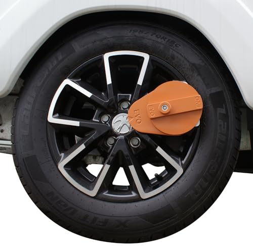 Leisurewize - EVO Wheel Lock, Heavy-Duty Caravan AL-KO Reciever Wheel Clamp, Compact Anti-Theft Tyre Lock with Keyed Lock, Adjustable & Weather-Resistant, 3 Keys