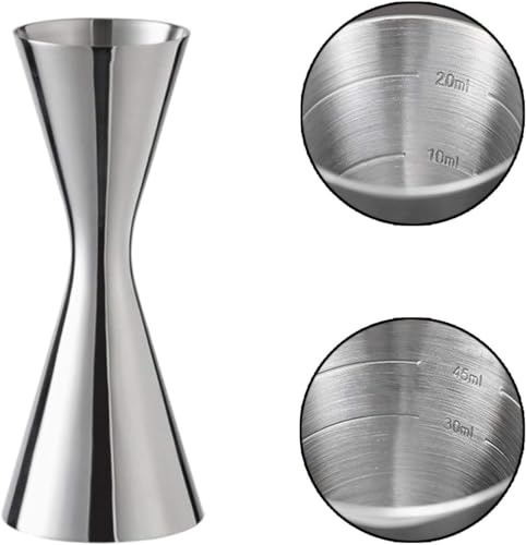 Misurino per cocktail da 30/60 ml, in acciaio inox 304, doppia tazza con bilancia integrata, strumento di misurazione professionale per barista per bar e casa