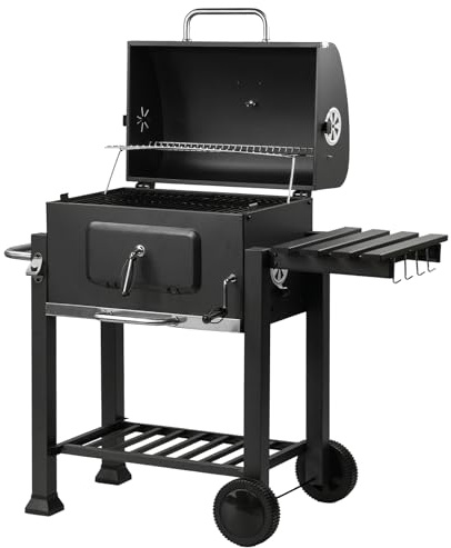 KCT Deluxe Charcoal Barbecue Trolley Grill for Garden Patio Outdoor BBQ Cooking Grill