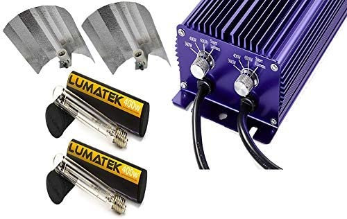 Lumatek - Ballast Dimmable 250W/400W/600w/1000W & Twin 600W 240v Hps Controller (Ballast Twin 600W 240V + 2x Bulb 600W)