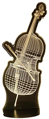 VIOLONCELLO, Lampada illusione 3D con LED - 7 colori.