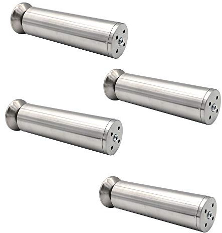 Set mit 4 verstellbaren Möbelbeinen aus NUZAMAS, 50 x 250 mm, Edelstahl, Beine für TV-Ständer mit Schrank-Couchtisch, Stützfuß für das Möbelsofa, Stützbeine für Badezimmerschränke