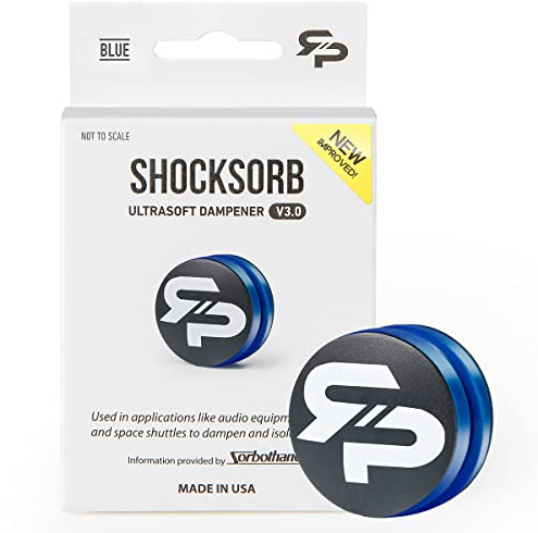 RTP Tennis Racket Vibration Dampener - ShockSorb Blue Ultrasoft V3 The Only Dampener Made for Pain Relief - Handcrafted with Patented Material Sorbothane Made in USA - 1 Pack Limited Warranty…
