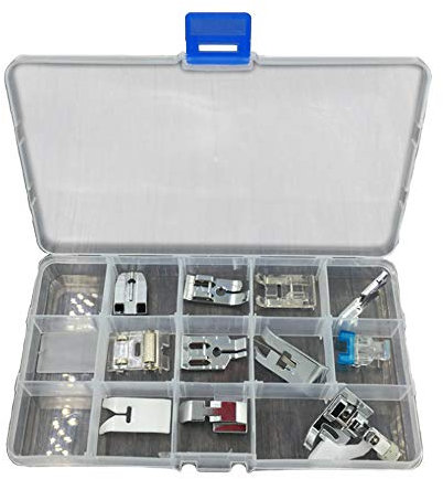 ANCLLO Fabric Bias Tape Makers Kit with Sewing Awl, Bead Needles, Adjustable Binder Clip, Foot Press -Practical Bias Tape Maker Set