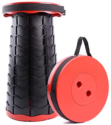 DIVCHI Upgraded Retractable Folding Stool, Portable Telescopic Collapsible Stools Lightweight Simple Compact Seat for Adults Seniors Subway Fishing Garden Camping Travel Hiking Golf Outdoor