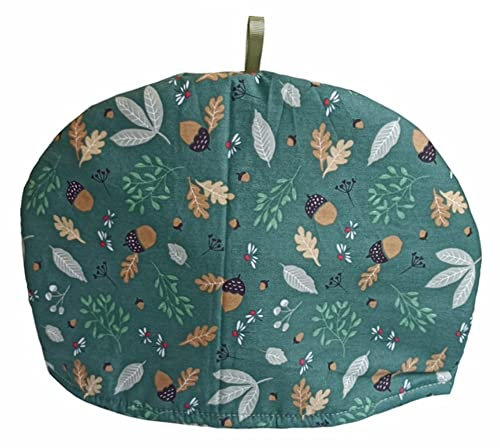 Vintage Tea Cozies, Nature Cotton Tea Pot Warmer, Teapot Dust Proof Insulated Covers Tea Kettle Quilt for Kitchen Home Table Hotel Tea Party Restaurant (Leaves)