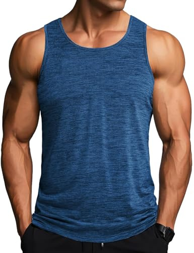MAGCOMSEN Mens Vests Gym Running Sports Tank Top Summer Quick Dry Sleeveless Vest Workout Training Breathable Top