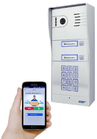 GBF Smart Full IP Video Door Station/Smart Video Intercom System for 2 Unit Apartment (GBF-PL963PM2U-POE)- 1080P Camera, Built in POE, Control Two Locks remotely