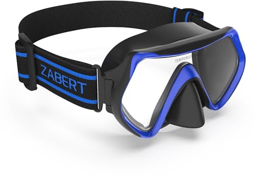 ZABERT M1 Taucherbrille, Schwimmbrille für Erwachsene herren damen Schnorchelmaske Tauchmaske Tauchermaske Schwimmmaske Schwarz Blau