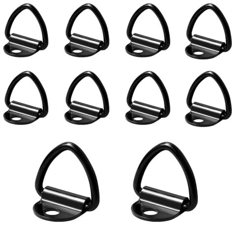 CHENGCKJ 10 Pezzi V Anello di Ancoraggio di Acciaio Inox, Carico 400KG Anelli di Fissaggio Pesanti D Ganci di Ancoraggio, Anelli di Ancoraggio per Furgoni Kayak Rimorchi Magazzini Barche