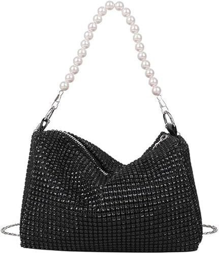 TenaLucy Glitzer Tasche,Abendtasche Clutch Silber Damen Glitzer Handtasche Tasche Glitzer Elegante Handtasche mit Reißverschluss Silberne Tasche,für Abschlussball,Party,Alltag,Hochzeit