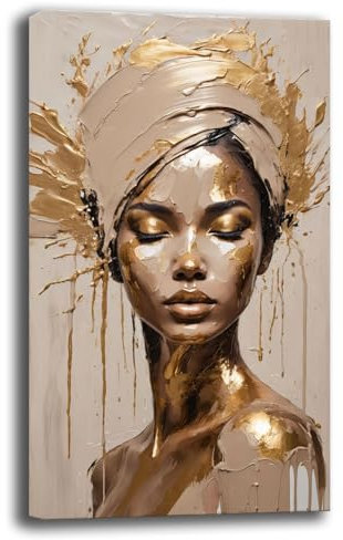 Quadro Moderno Soggiorno Verticale Astratto Donna Volto Quadri moderni di tela canvas da Parete XXL grande Stampa su tela Camera da letto Decorazione Murale muro Arredo Cucina (14, 50x100 cm)