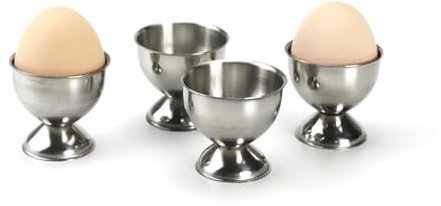 4 PC Stainless Steel Egg Cups Egg Cup Holder for Raw or Hard and Soft Boiled Egg Storage Stainless Steel Egg Cups for Restaurant Home or Easter Decoration