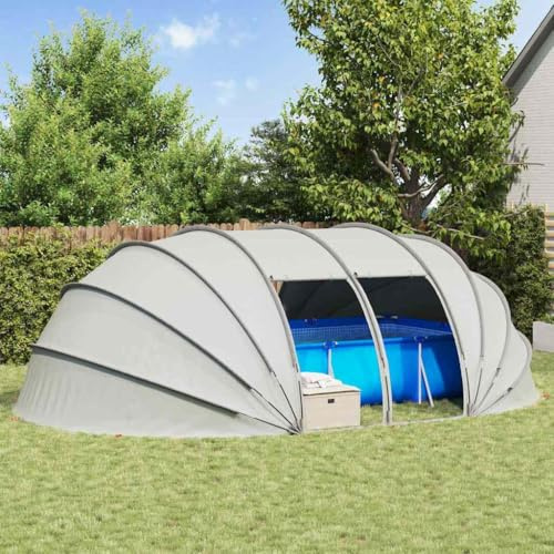 Solivagant Dôme de Tente de Piscine Gris 538 x 440 x 204 cm,(12 KG)