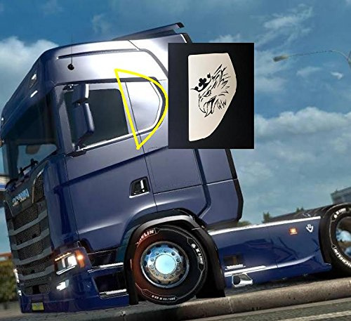 24/7 AUTO 2 piastre per finestra del letto in acciaio inossidabile con grifoni incisi al laser per camion di nuova generazione S 2016+ cromati e lucidati