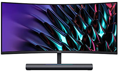 HUAWEI MateView GT 34 Ultrawide Curved Gaming Monitor, 165Hz, 21:9 WQHD 3440x1440, 3K+, 1500R, Dual 5W Speaker SoundBar, Touch Volume Control, 360° Dual Mics, USB-C, HDMI, DP, Black