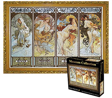 TINYOUTH 2000 Pieces Puzzle for Adults, 《The Four Seasons》Museum Collection Jigsaw, 70x100CM Famous Painting Puzzle, Stress Reliever Staycation Kill time for Adults Ages14+