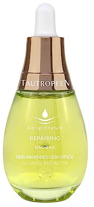 TAUTROPFEN Naturkosmetik, Repairing Gesichts-Öl (15ml) - Beruhigendes Gesichtspflege-Öl für alle Hauttypen - mit Baobab Öl, Johannisbeersam Öl & Bisabolol – Schnelleinziehend