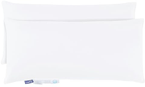 Uniency Daunenkissen 40x80 2er Set Federkissen 40x80 100% Baumwollbezug Füllung 800g: 95% Federn und 5% Daunen Kopfkissen 40x80 Daunen Federkopfkissen Kissen|Weiß|Oeko-TEX und RDS|2 Stück
