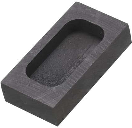 sourcing karta guld silver grafit gjutform smältburk för gjutning av metall aluminium koppar mässing smältning raffinering, 1,18 x 0,59 x 0,22 tum (49 g guld/23 g silver)