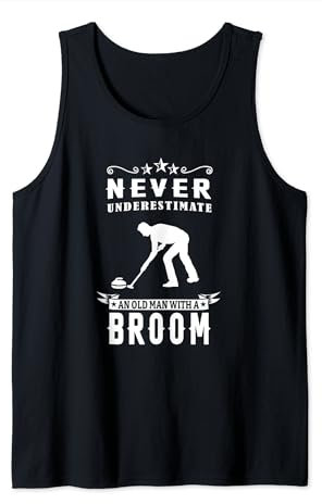 Unterschätzen Sie niemals einen alten Mann mit einem Besen Curling Tank Top