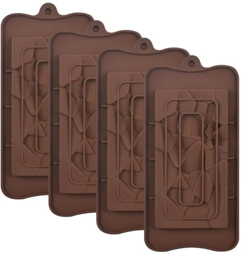 YXHZVON 4 moldes de silicona para chocolate, antiadherentes de grado alimenticio, molde de proteínas de caramelo