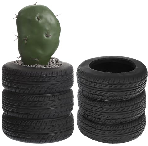 PATIKIL Car Tire Pencil Holder, 2 Pack Pen Holder for Desk Rubber Pencil Holders Cup Organizer Makeup Brush Holder Stationery Storage, Black