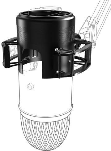 Etour [Custom Built for Blue Yeti Shock Mount with Pop Filter], 2025 Upgrade Anti-Vibration Suspension Elastic Shock Mount Holder Clip Mics Stand with Screw Adapter Compatible with Yeti Microphone