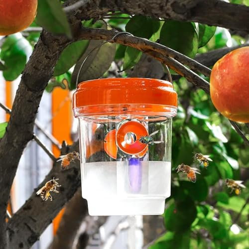 pulunto Piège à guêpes d'extérieur à suspendre, attrape-guêpes, pièges à abeilles de charpentier pour l'extérieur, pièges antiparasitaires, piège à frelons à suspendre, attrape-insectes pour intérieur