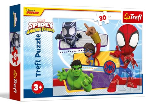 Trefl Spiderman, Brave Spider-Man - 30 Piece Jigsaw Puzzle - Colourful Puzzle with Fairy Tale Characters Creative Entertainment for Children Aged 3+