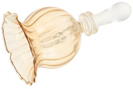 BAZEITFLOW Campana de Cristal Transparente con Grabado Vintage Campana de Mano Elegante para Bodas Decoración Rústica de Mesa para Ceremonias Cenas Festivas y Eventos Religiosos
