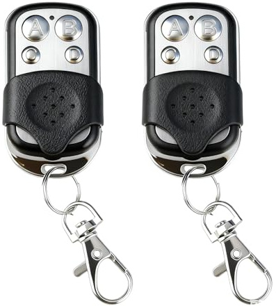 433,92 MHz Mando Puerta Garaje Universal 2 Pcs para Puertas de Cancelas y Garaje, Clonador Mando a Distancia con 4 Botones, Comando Garagem Compatible con HT12D, 2262, HT600, 2260(50-100m)