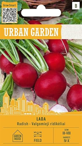 Organic Way | Radis - LADA Graines de légumes | Variété mi-précoce productive | Racines rouges douces | Récolte printemps, été et automne | Pour serre et plein air | 1 sachet