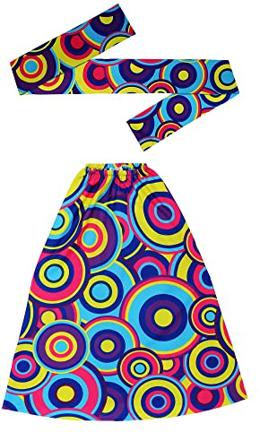 W WIDMANN MILANO Party Fashion - Hippie Set 60er/70er Jahre, Stirnband und Stulpen, Flower Power Accessoires für Mottoparty, Karneval