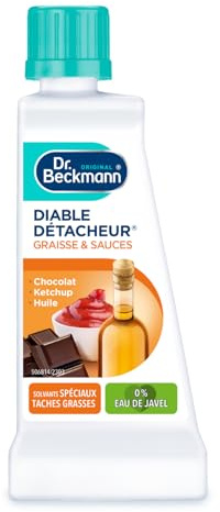 Dr. Beckmann - Diable Détacheur Graisse & Sauces 50 ml - Détachant spécifique pour taches d'huile, grasses, beurre, sauce tomate, ketchup - Solvants spéciaux - x3