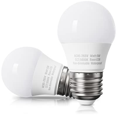 ZASTION Ampoules LED étanches pour réfrigérateur 40 W équivalent 120 V Lumière du jour 5000 K Culot moyen E26 Ampoule pour réfrigérateur congélateur Ampoule LED A15 non compatible avec variateur