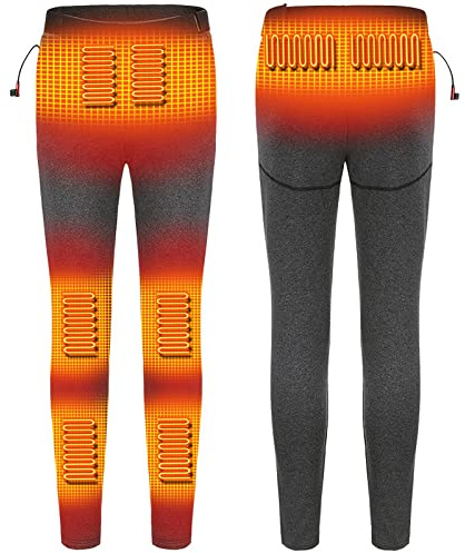 scosao Pantaloni Riscaldati da Uomo Pantalone Riscaldanti, Leggings Termici Invernali con Riscaldamento a 3 Zone e 3 Temperature per Moto Caccia Sci,Gray,XL