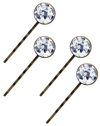 Glam Carp Koi Wave Blue Fish Accesorios para el cabello, elegantes pinzas para el cabello, bonitos pasadores hechos a mano