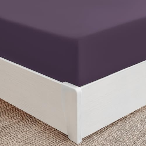 Mellanni Spannbettlaken 180x200cm Boxspringbett - Bis 40cm Matratzenhöhe - Weich, Knitterfrei, Rundum Elastisch - (180x200 cm, Purple)