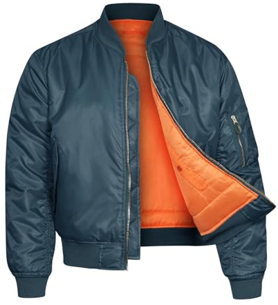 VINTIKA Bomber Jacket MA1 Classic US Air Force Pilot Flight Military Style Nylon Cotton Army Camo Padded Coat