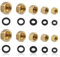 10Pcs Brass Blanking Cap,1/8 1/4 3/8 3/4 1/2 Brass Garden Hose Female End Cap with Sealing Washers,3/4 Hex Brass Blanking Nut Cap for Washing Machine Radiator Valve Faucets Tap