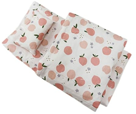 JunZheHub Juego de Ropa de Cama para Muñecas con Colchón, Edredón Y Almohadas para Cunas, Blanco