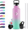 Botella Termica 500ml, Botella Agua Acero Inoxidable Niños Cantimplora Termo con Pajita, Reutilizable, sin BPA, Fácil de llevar, Cantimplora Termica para Niños, Escuela, Adultos, Camping, Gimnasio