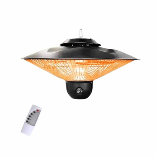 Riscaldatore da esterno sospeso, riscaldatore da patio con telecomando, riscaldatore elettrico da esterno, riscaldamento rapido 3S, silenzioso, impermeabile IP44 per ristoranti, terrazze