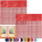 Bestlivings Fadenvorhang 2er Pack Gardine Raumteiler, Auswahl: 90x240 rot - feuerrot
