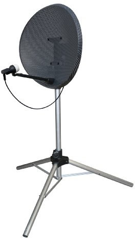 Electrovision Compact Silver Satellite Stand – Height Adjustable (895-1125mm), Wide Footprint, Extra Stability with Peg Holes & 3 Ground Pegs – Ideal for Camping, Caravanning & Holiday Homes