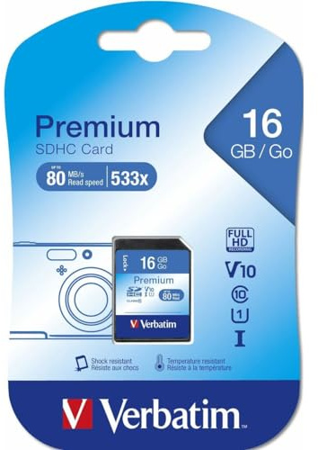 Verbatim SDHC Carte 16GB Class 10