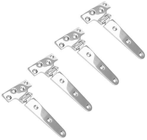 4 Stück T Scharnier Edelstahl A4 197 mm Motorhauben Scharniere poliert