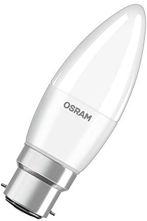 Osram Base Classic B Lámpara B22d LED, Blanco, 5W equivalente 40W, 3 unidades